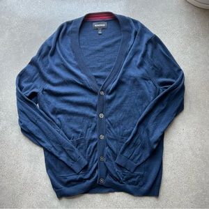 Bonobos Merino Wool Cardigan navy blue